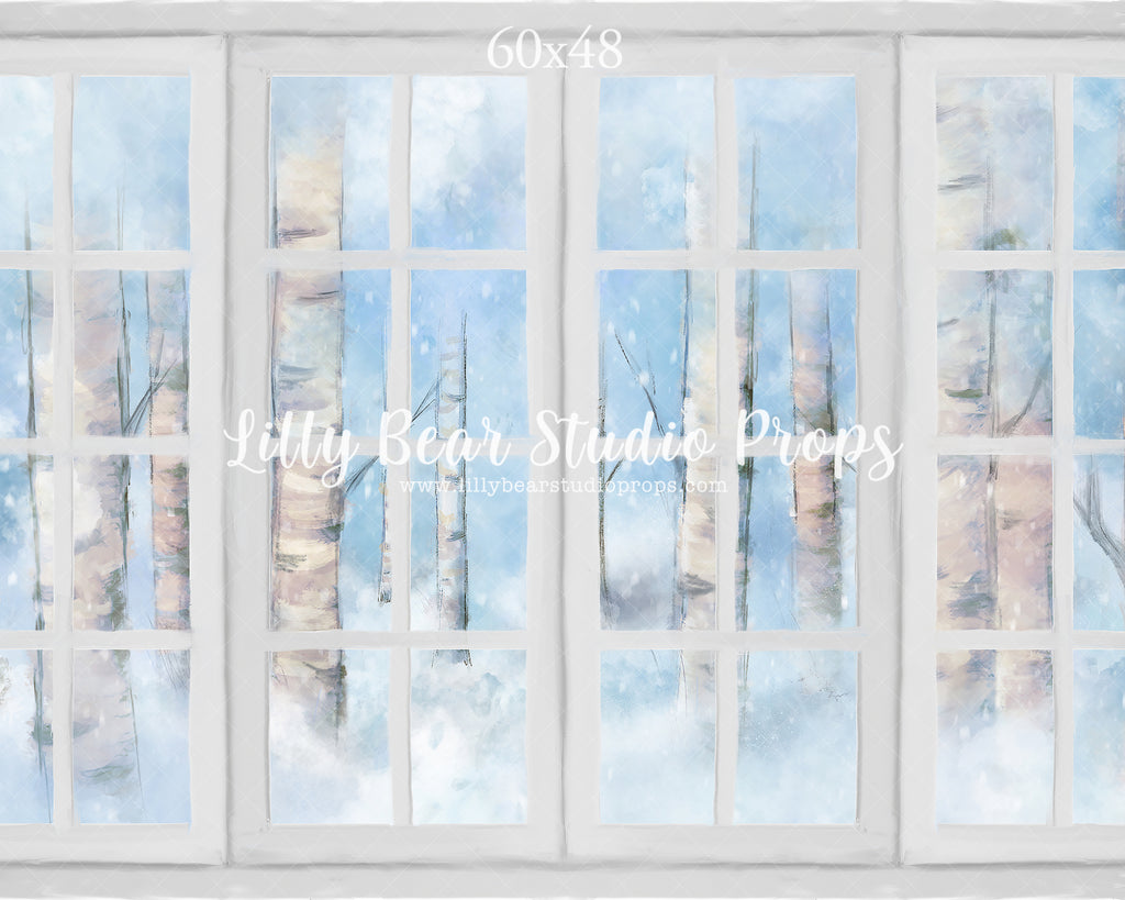 Snowy Birch Window by Jessica Ruth Photography sold by Lilly Bear Studio Props, birch - birch trees - castle - fantasy