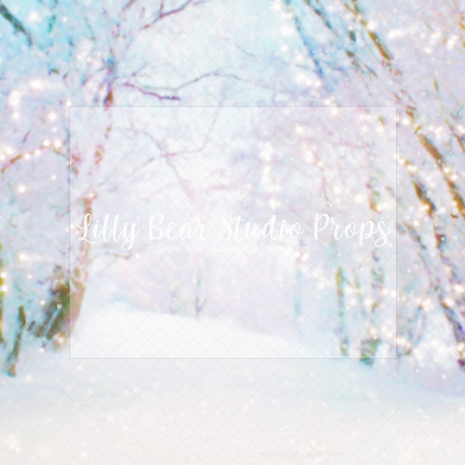Snowy Bokeh Forest - Lilly Bear Studio Props, christmas, Cozy, Decorated, Festive, Giving, Holiday, Holy, Hopeful, Joyful, Merry, Peaceful, Peacful, Red & Green, Seasonal, Winter, Xmas, Yuletide