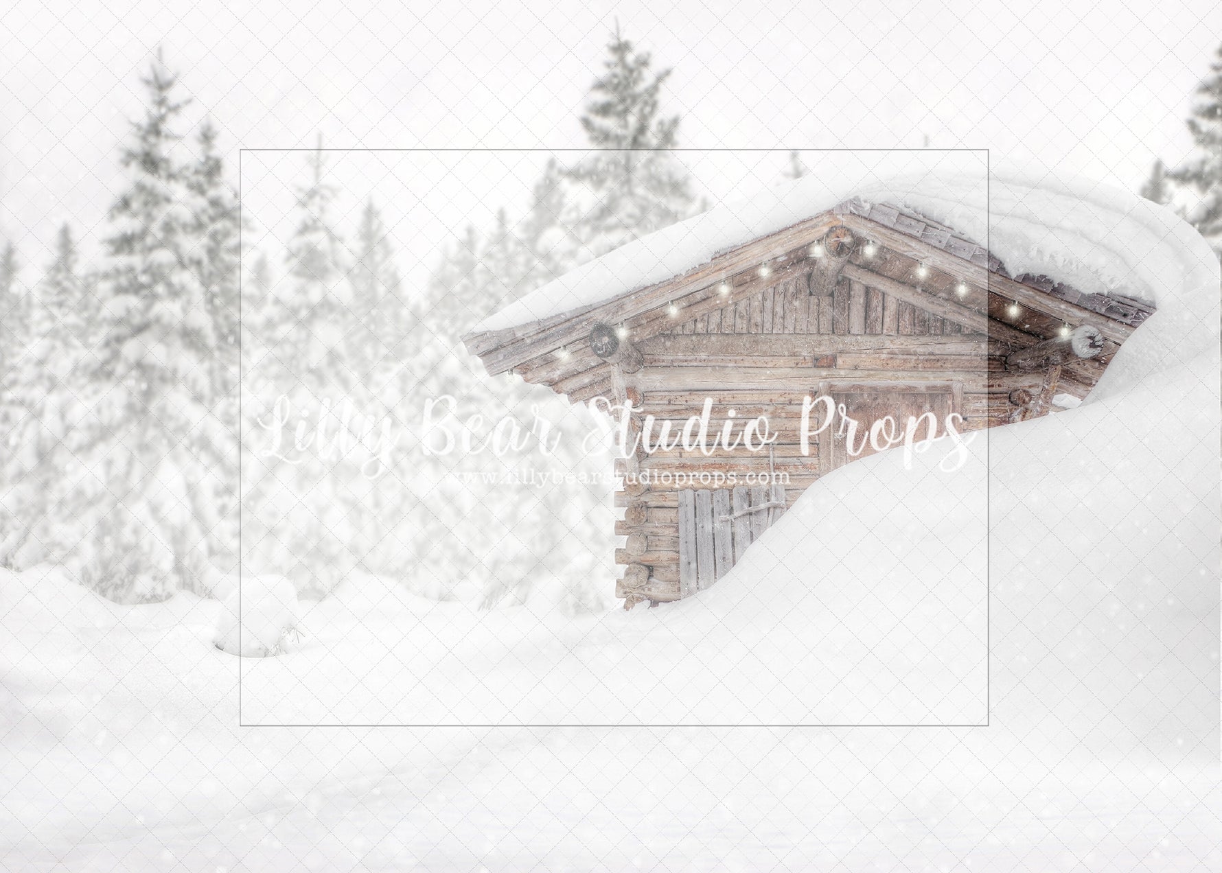 Snowy Cabin - Lilly Bear Studio Props, christmas, Cozy, Decorated, Festive, Giving, Holiday, Holy, Hopeful, Joyful, Merry, Peaceful, Peacful, Red & Green, Seasonal, Winter, Xmas, Yuletide