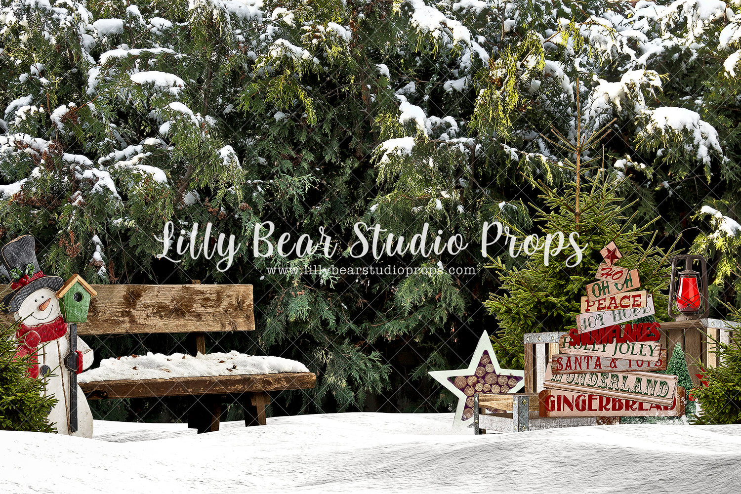 Snowy Cedar Park - Lilly Bear Studio Props, animals, autumn forest, dark forest, enchanted forest, Fabric, FABRICS, fall forest, forest, forest animals, forest entry, forest floor, forest friends, forest painting, fox, green forest, into the wild, lanterns, little wild one, misty forest, moon, moonlight, moonlight forest, night forest, nighttime, owl, pine forest, pine tree, pine tree forest, pine trees, raccoon, where the wild things are, wild, wild animal, wild one, wild things, woodland forest