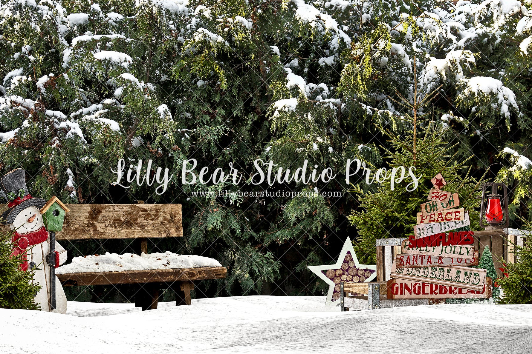 Snowy Cedar Park - Lilly Bear Studio Props, animals, autumn forest, dark forest, enchanted forest, Fabric, FABRICS, fall forest, forest, forest animals, forest entry, forest floor, forest friends, forest painting, fox, green forest, into the wild, lanterns, little wild one, misty forest, moon, moonlight, moonlight forest, night forest, nighttime, owl, pine forest, pine tree, pine tree forest, pine trees, raccoon, where the wild things are, wild, wild animal, wild one, wild things, woodland forest