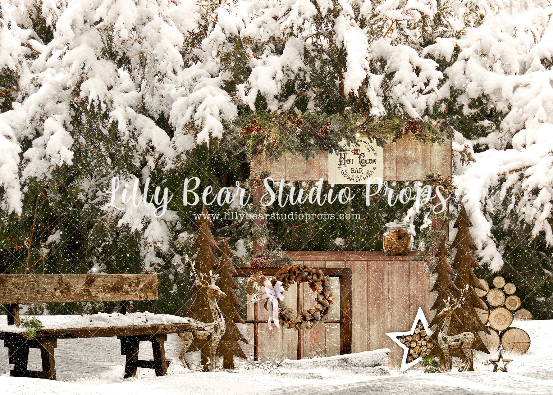 Snow Hot Cocoa Bar - Lilly Bear Studio Props, animals, autumn forest, dark forest, enchanted forest, Fabric, FABRICS, fall forest, forest, forest animals, forest entry, forest floor, forest friends, forest painting, fox, green forest, into the wild, lanterns, little wild one, misty forest, moon, moonlight, moonlight forest, night forest, nighttime, owl, pine forest, pine tree, pine tree forest, pine trees, raccoon, where the wild things are, wild, wild animal, wild one, wild things, woodland forest
