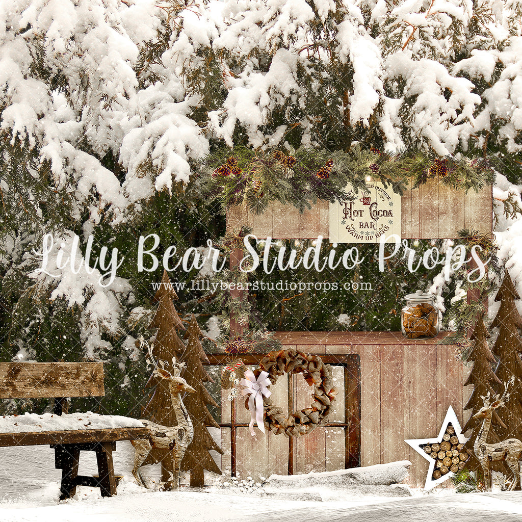 Snow Hot Cocoa Bar - Lilly Bear Studio Props, animals, autumn forest, dark forest, enchanted forest, Fabric, FABRICS, fall forest, forest, forest animals, forest entry, forest floor, forest friends, forest painting, fox, green forest, into the wild, lanterns, little wild one, misty forest, moon, moonlight, moonlight forest, night forest, nighttime, owl, pine forest, pine tree, pine tree forest, pine trees, raccoon, where the wild things are, wild, wild animal, wild one, wild things, woodland forest