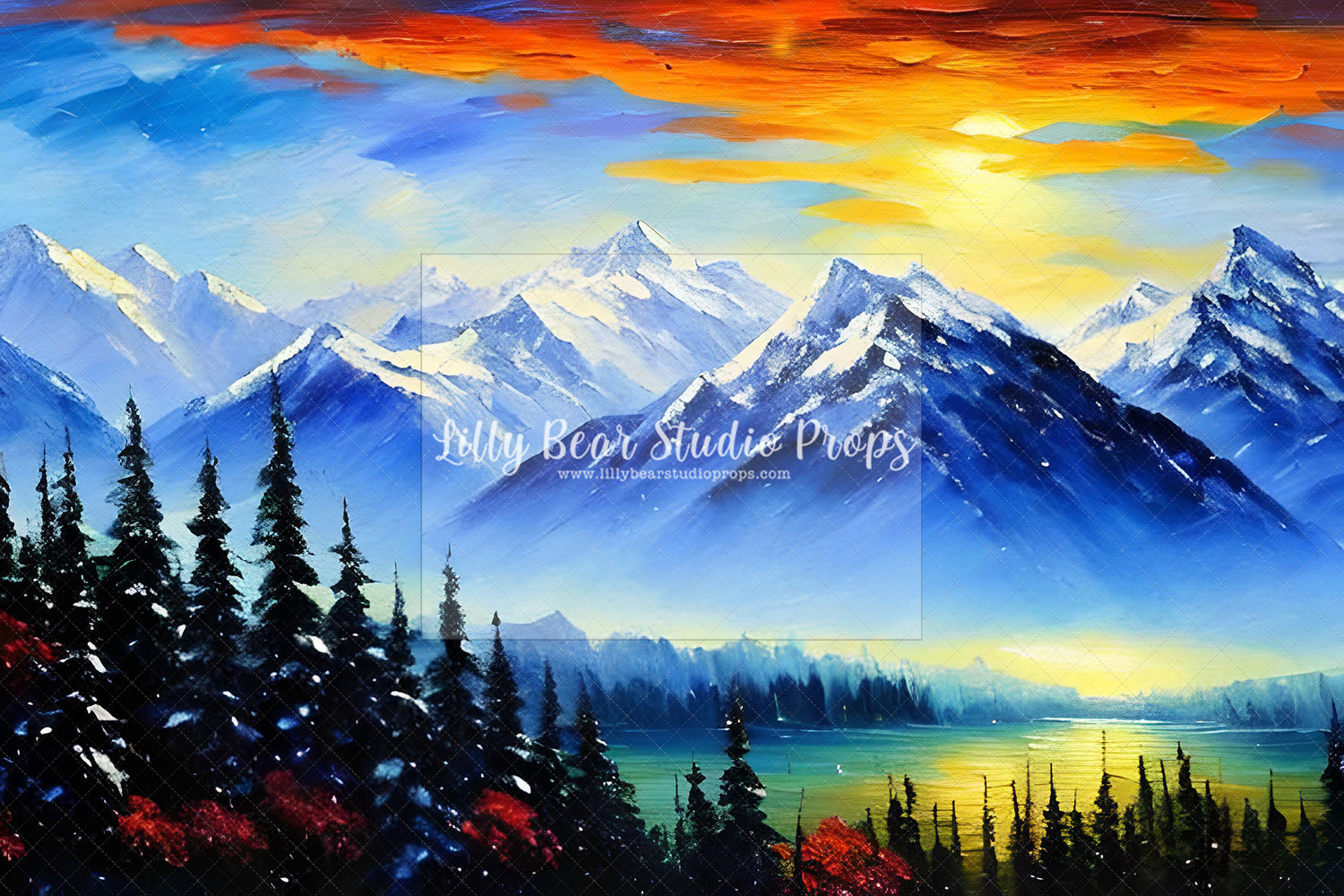 Snowy Mountain Sunset