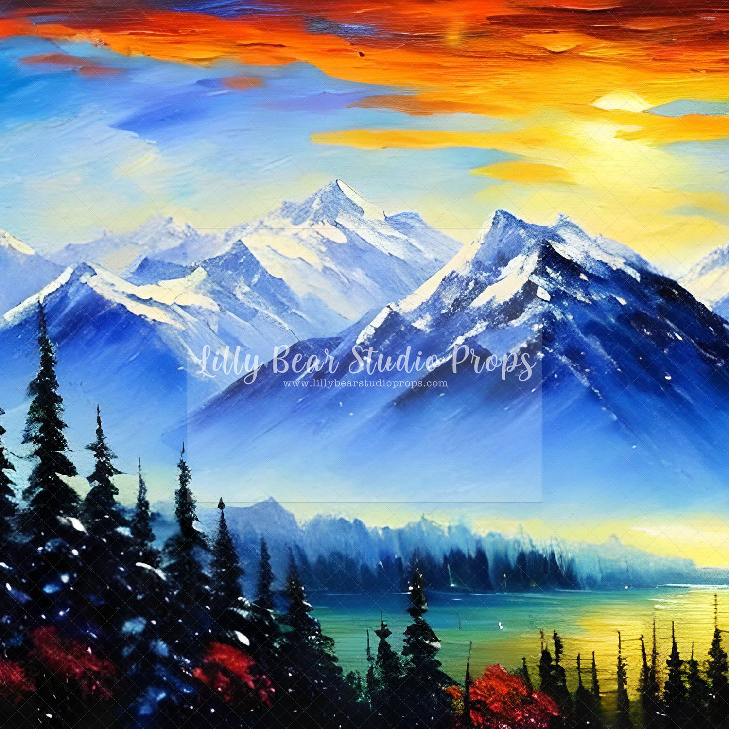 Snowy Mountain Sunset