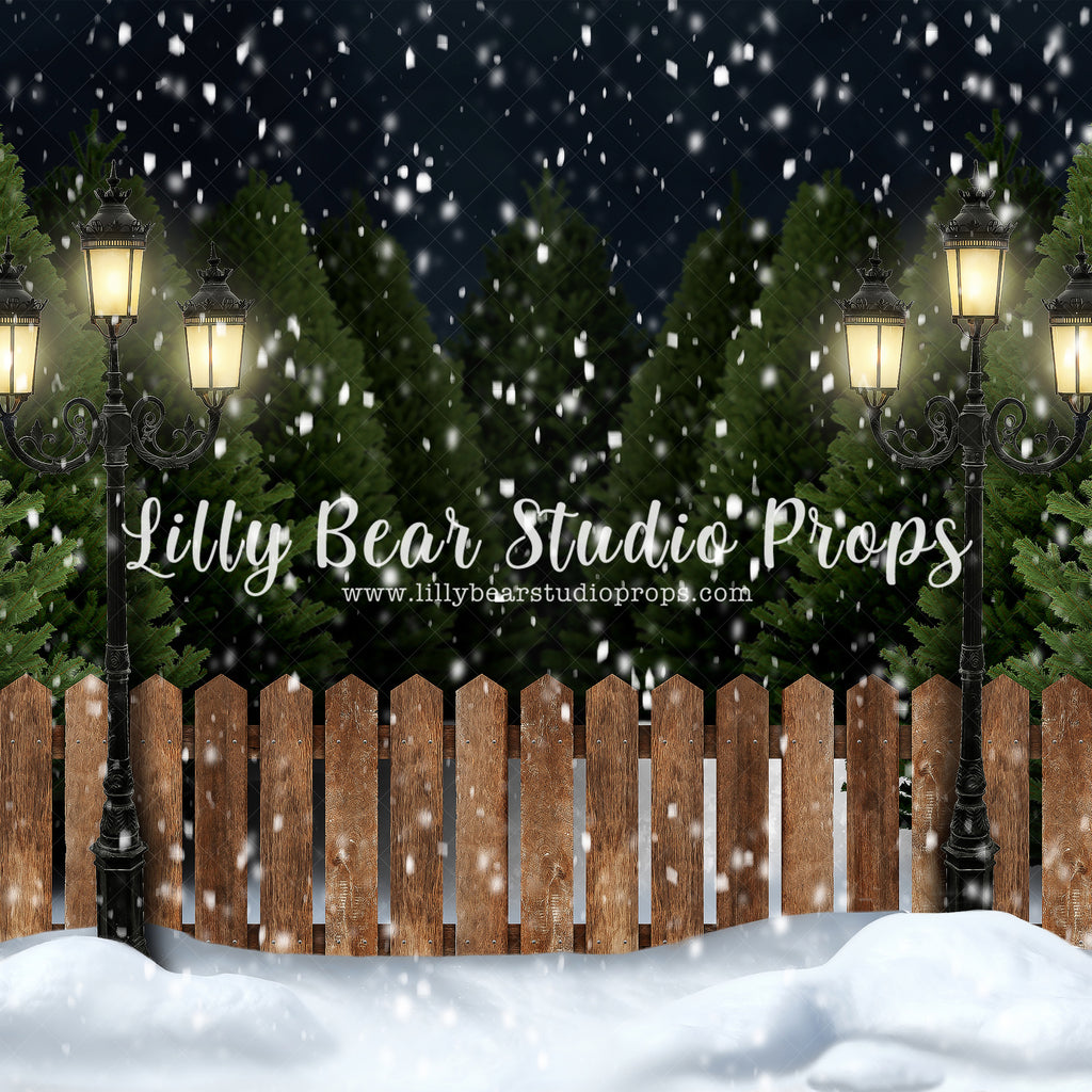 Snowy Park by Jessica Ruth Photography sold by Lilly Bear Studio Props, candles - chrismas lights - christmas - christm