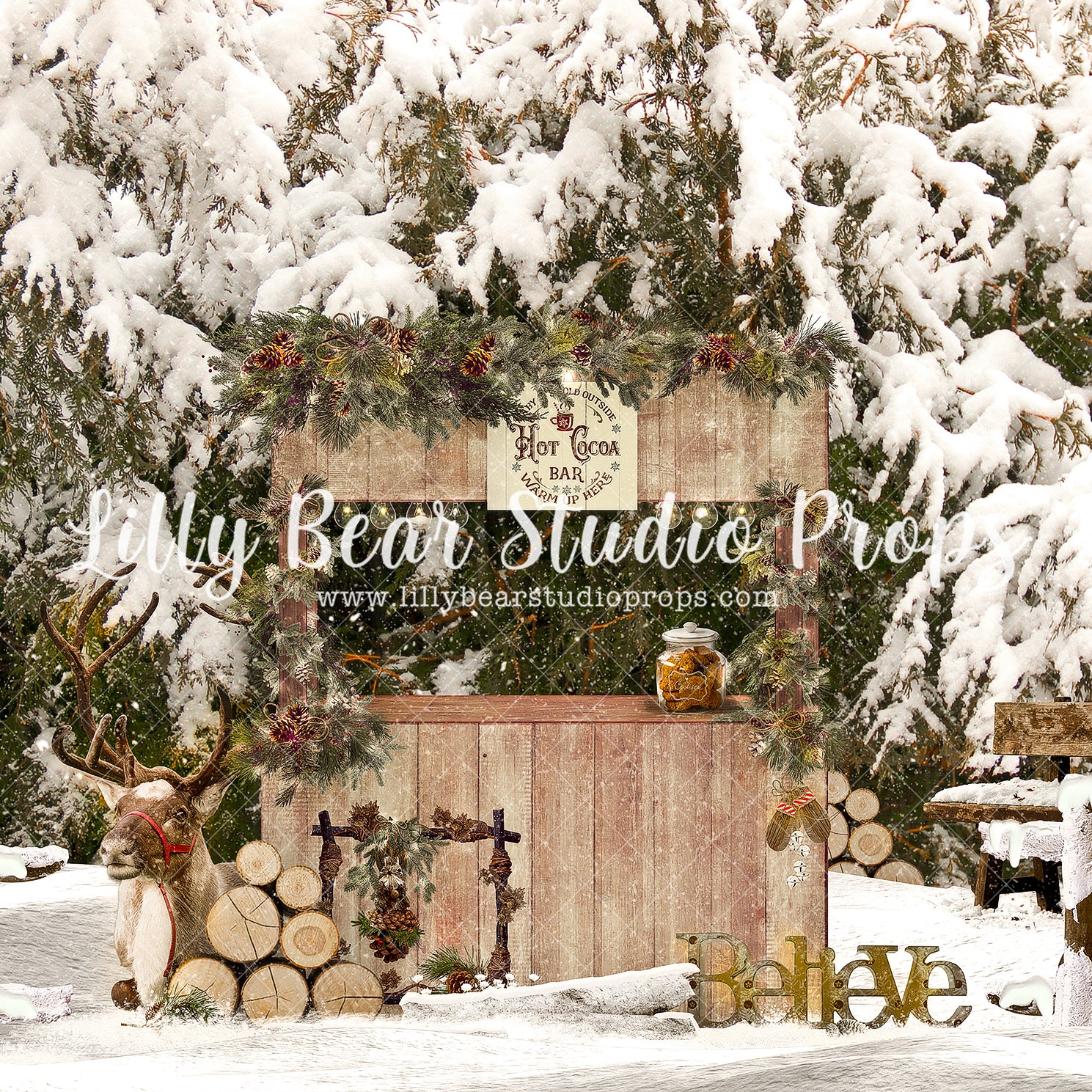 Snowy Reindeer Bar - Lilly Bear Studio Props, animals, autumn forest, dark forest, enchanted forest, Fabric, FABRICS, fall forest, forest, forest animals, forest entry, forest floor, forest friends, forest painting, fox, green forest, into the wild, lanterns, little wild one, misty forest, moon, moonlight, moonlight forest, night forest, nighttime, owl, pine forest, pine tree, pine tree forest, pine trees, raccoon, where the wild things are, wild, wild animal, wild one, wild things, woodland forest