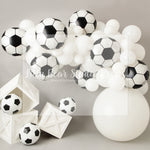 Soccer Ball Goal - Lilly Bear Studio Props, balloons, birthday, boy birthday, boy sports, one, silver confetti, silver confetti balloon, soccer, soccer balloons, soccer balls, soccer field, sports, sports fan, sports game, sports party, sports team, sports theme, tassles