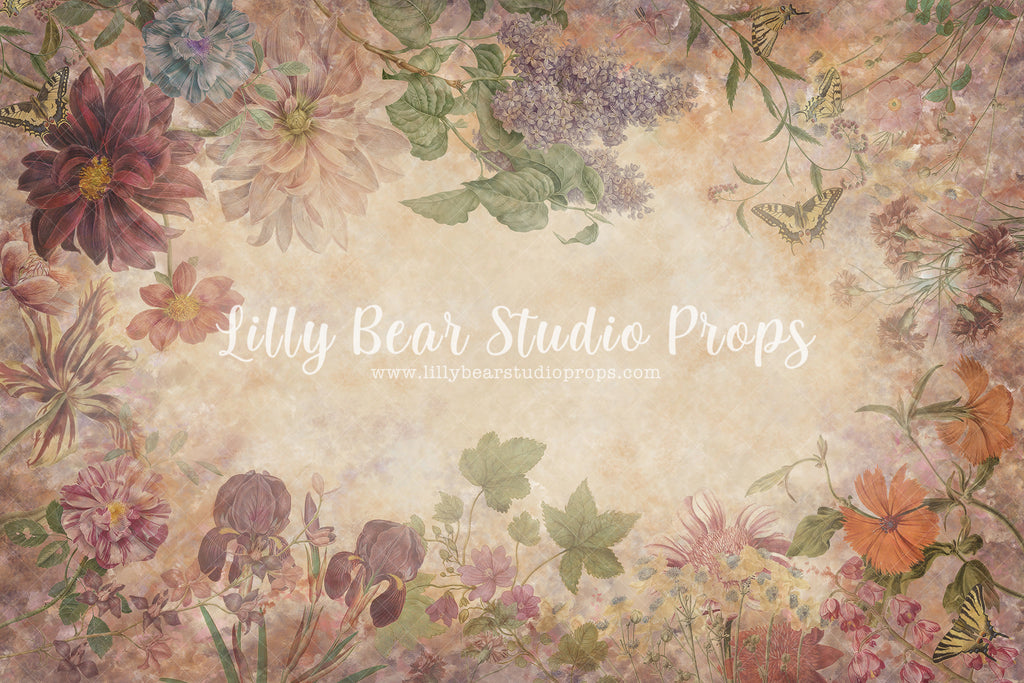 Soft Vintage Botanica - Lilly Bear Studio Props, cream, cream floral, FABRICS, fine art texture, floral, floral texture, neutral florals, texture, vintage, vintage floral