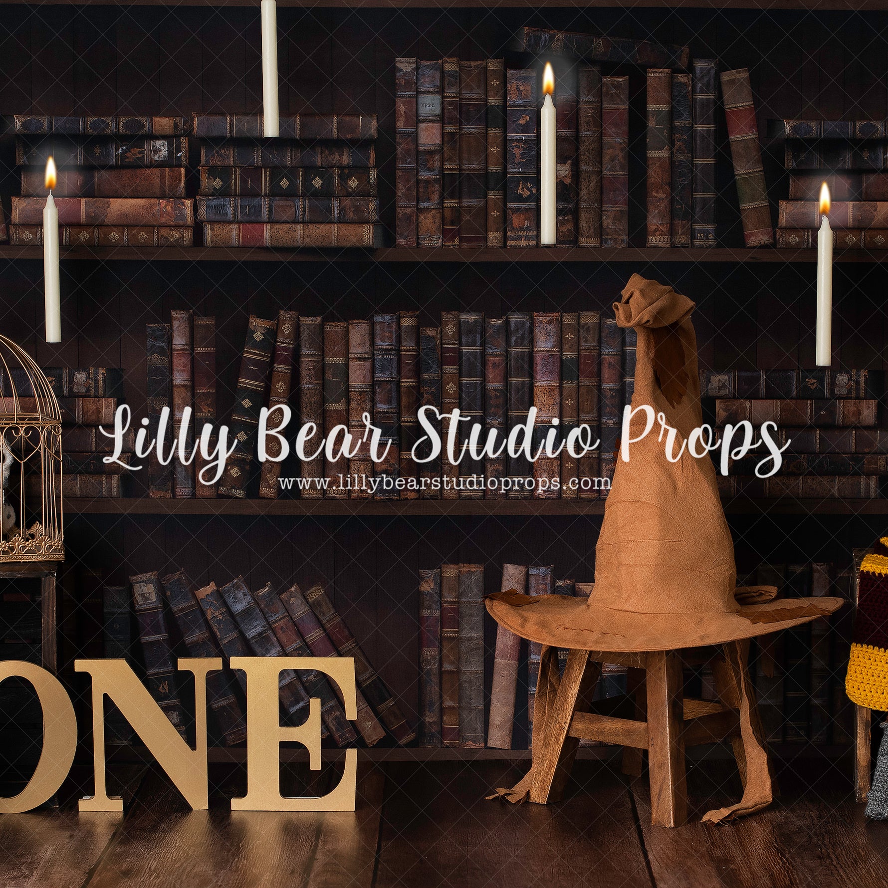 Sorting Hat by Amber Costa Photography sold by Lilly Bear Studio Props, books - clouds - floating candles - globe - har