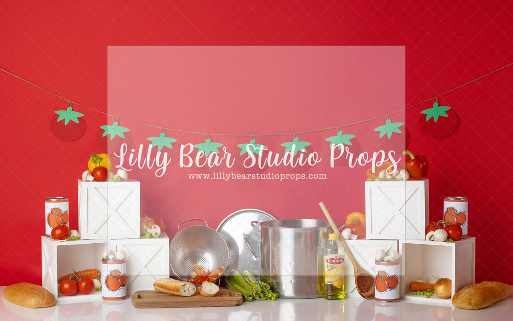 Spagetti Time - Lilly Bear Studio Props, bread, garlic, pot, sauce, spagetti sauce, spoon, tomato, tomato sauce