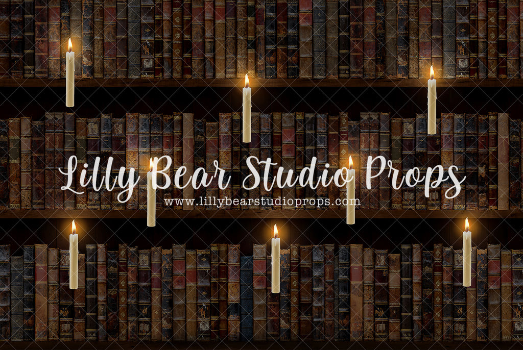 Spell Books by Jessica Ruth Photography sold by Lilly Bear Studio Props, books - bookshelf - candles - colours - FABRIC