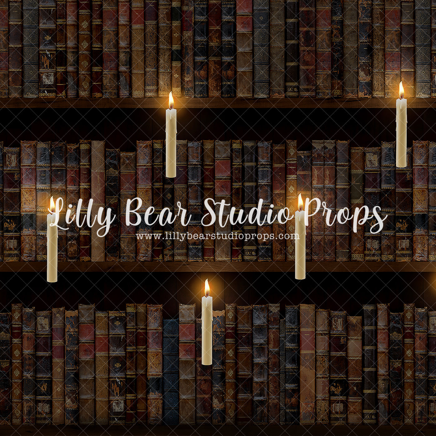 Spell Books by Jessica Ruth Photography sold by Lilly Bear Studio Props, books - bookshelf - candles - colours - FABRIC