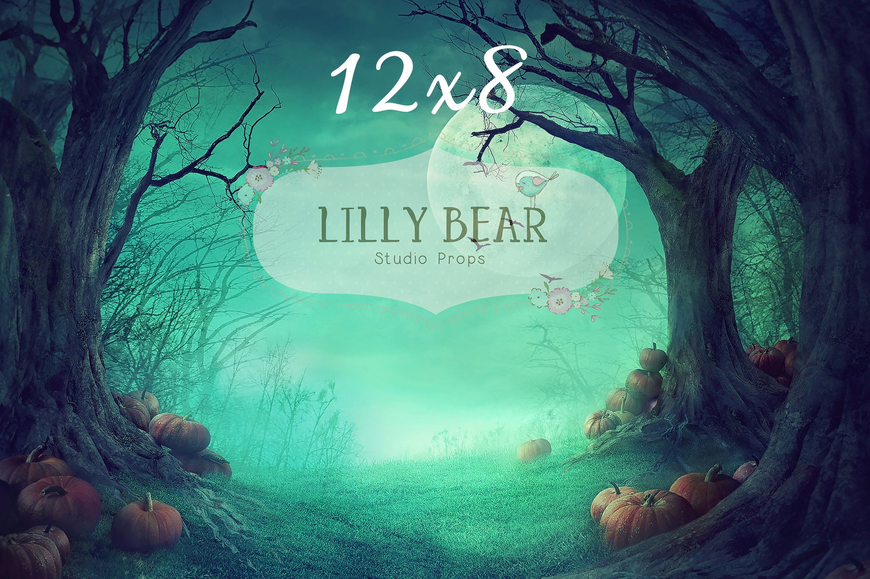 Spooky Night by Lilly Bear Studio Props sold by Lilly Bear Studio Props, FABRICS - graveyard - halloween - night - nigh