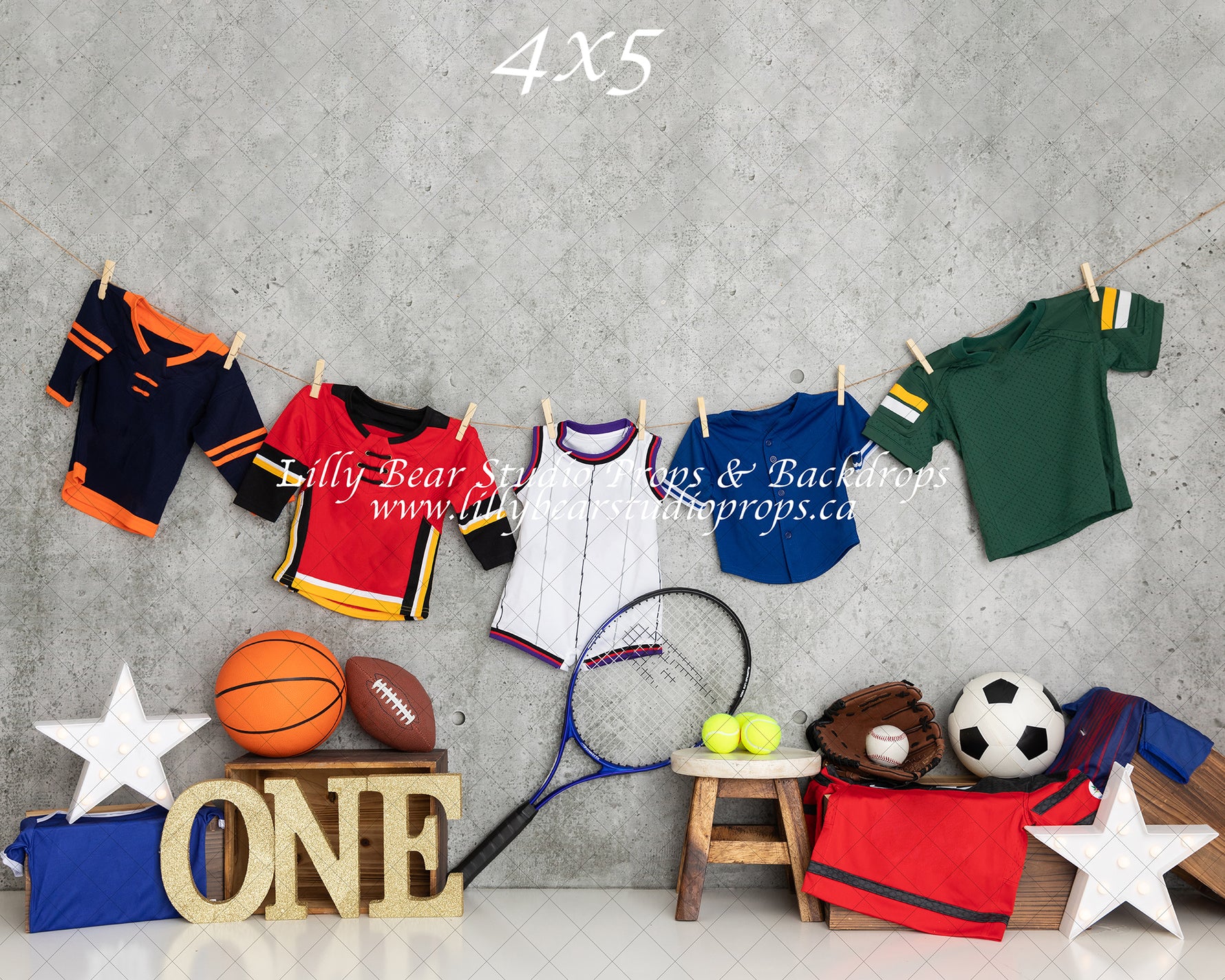 Sports Centre by Meagan Paige Photography sold by Lilly Bear Studio Props, baseball - basketball - FABRICS - football
