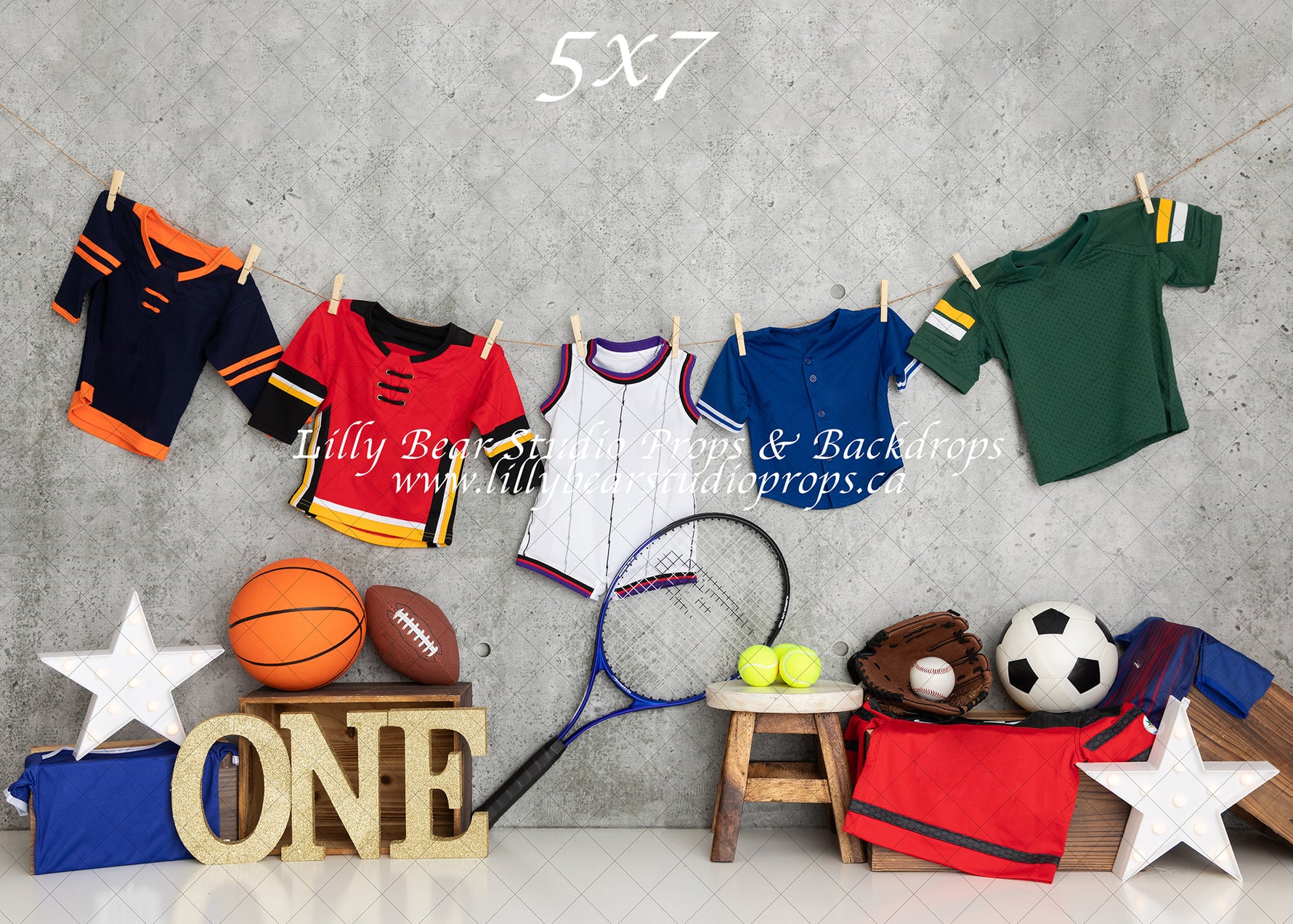 Sports Centre by Meagan Paige Photography sold by Lilly Bear Studio Props, baseball - basketball - FABRICS - football