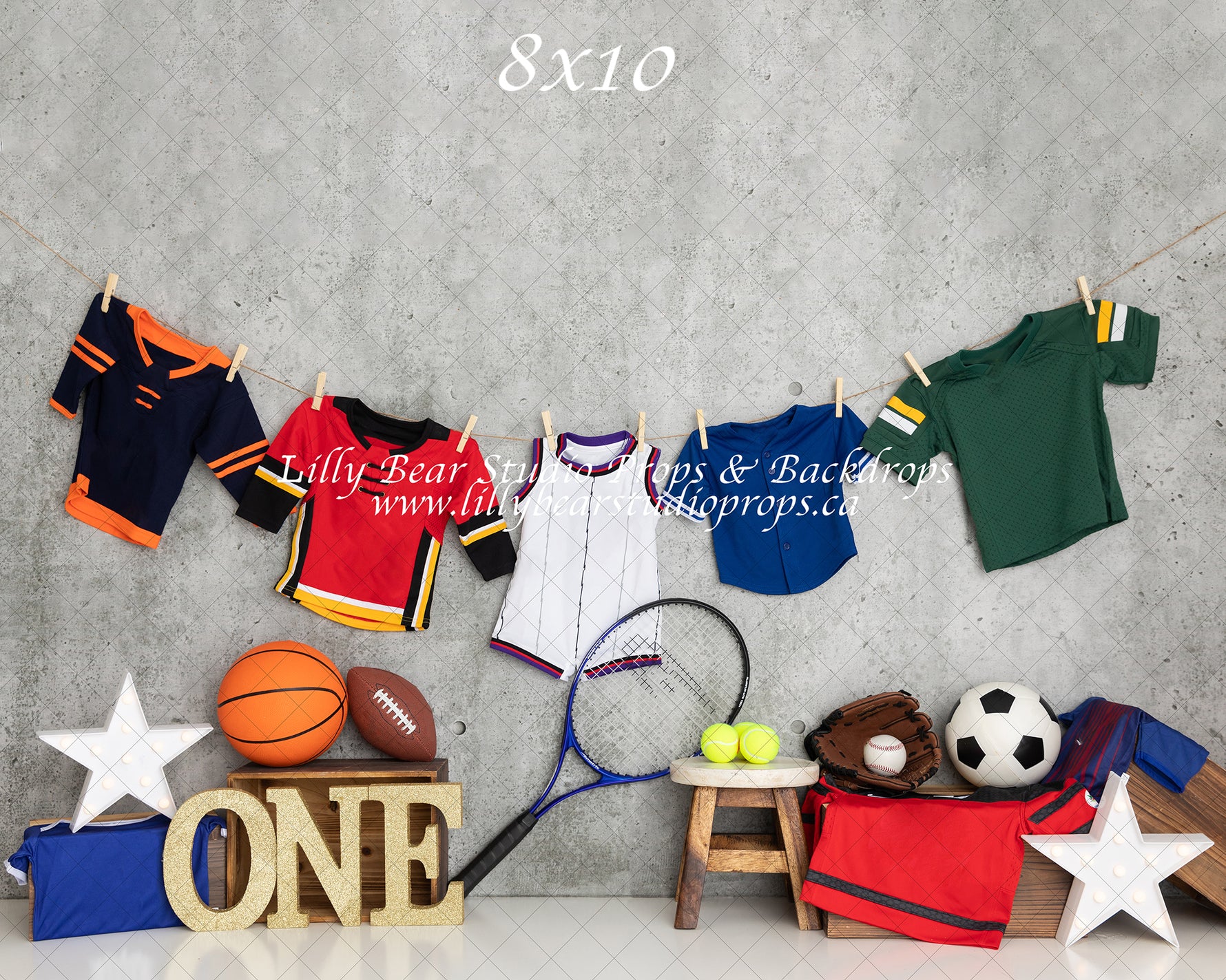 Sports Centre by Meagan Paige Photography sold by Lilly Bear Studio Props, baseball - basketball - FABRICS - football