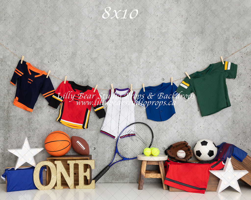 Sports Centre by Meagan Paige Photography sold by Lilly Bear Studio Props, baseball - basketball - FABRICS - football