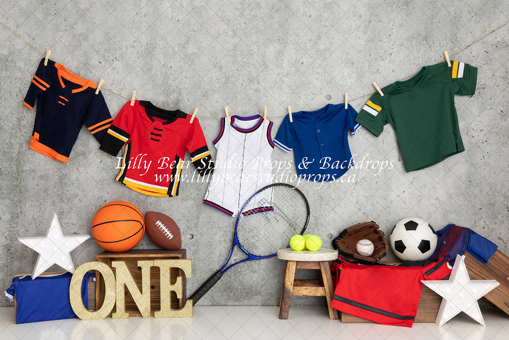 Sports Centre by Meagan Paige Photography sold by Lilly Bear Studio Props, baseball - basketball - FABRICS - football