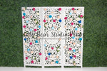 Spring Bloom Divider - Lilly Bear Studio Props, boxwood, boxwood wall, bush, FABRICS, floral, floral headboard, flowers, frame, garden, grass, green wall, greenery, headboard, pink rose, pink roses, purple roses, red rose, red roses, rose, roses, spring, valentine, valentines, valentines day, vintage headboard, white headboard, white roses, window