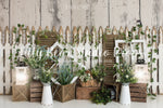 Spring Fence by Daniella Photography sold by Lilly Bear Studio Props, FABRICS - fence - floral - greenery - spring