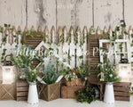 Spring Fence by Daniella Photography sold by Lilly Bear Studio Props, FABRICS - fence - floral - greenery - spring