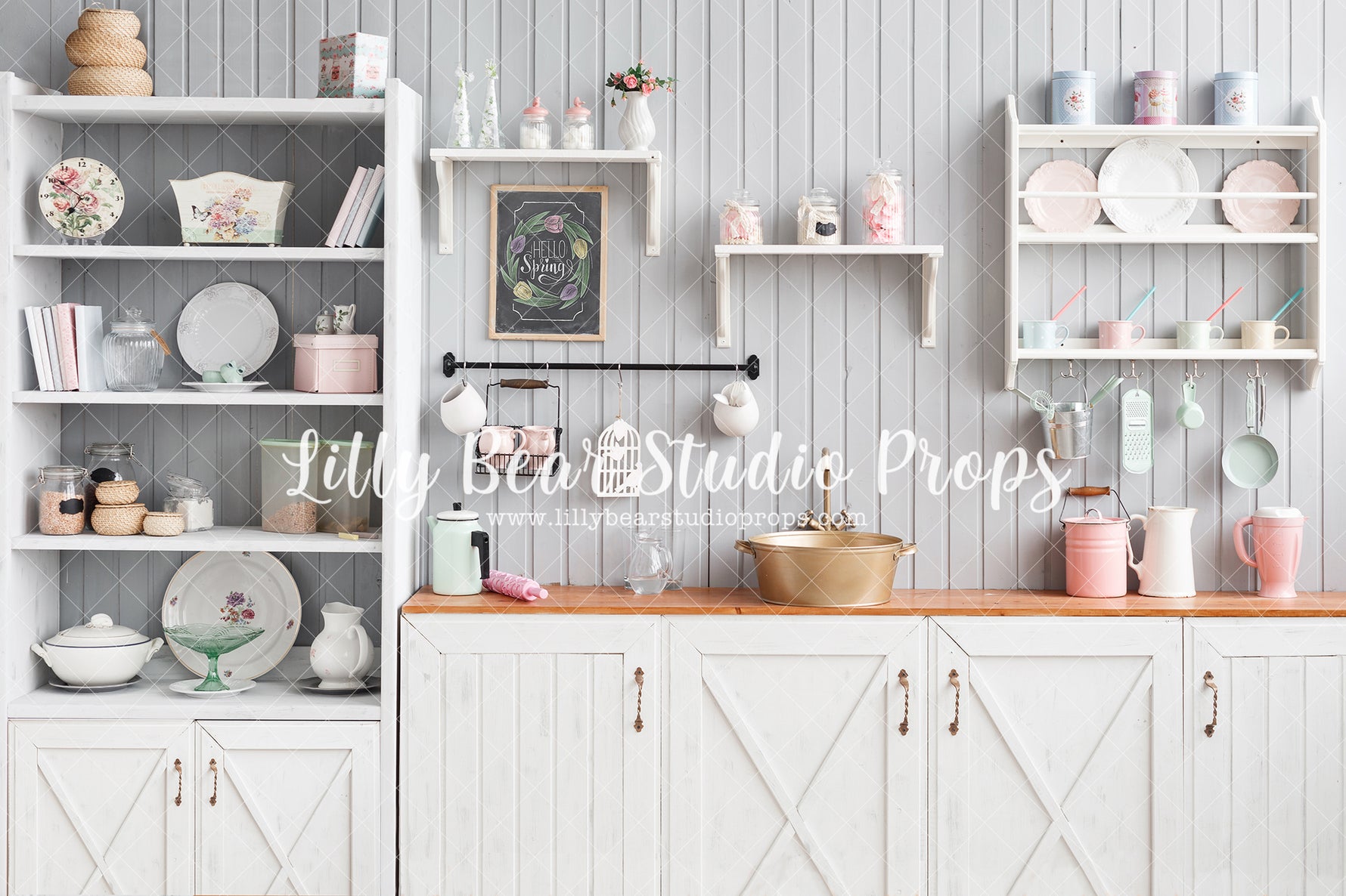 Spring Kitchen - Lilly Bear Studio Props, bamboo, boho, boho chic, boho kitchen, boho room, easter baking, easter kitchen, FABRICS, kitchen, pastel, spring, spring baking, spring boho, spring kitchen, spring scandinavian, white kitchen