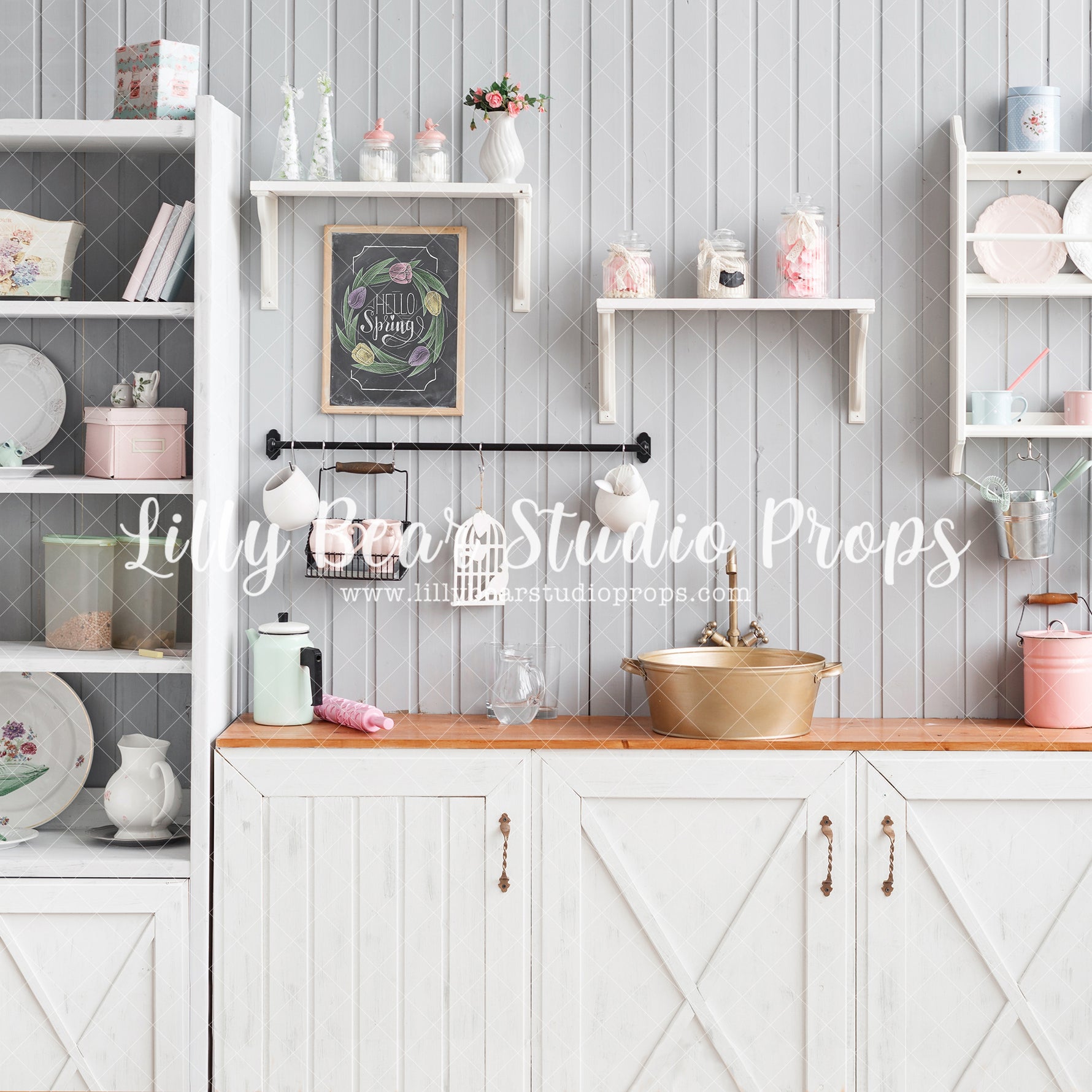 Spring Kitchen - Lilly Bear Studio Props, bamboo, boho, boho chic, boho kitchen, boho room, easter baking, easter kitchen, FABRICS, kitchen, pastel, spring, spring baking, spring boho, spring kitchen, spring scandinavian, white kitchen