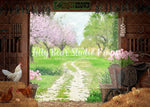 Spring barn locally grown - Lilly Bear Studio Props, barn, barn animals, barn doors, barnyard, barnyard animals, cherry blossoms, chick, chicken, chickens, chicks, Fabric, FABRICS, flower spring, pink cherry blossoms, pink tulips, spring, spring barn, spring barn doors, springbarn, Wrinkle Free Fabric