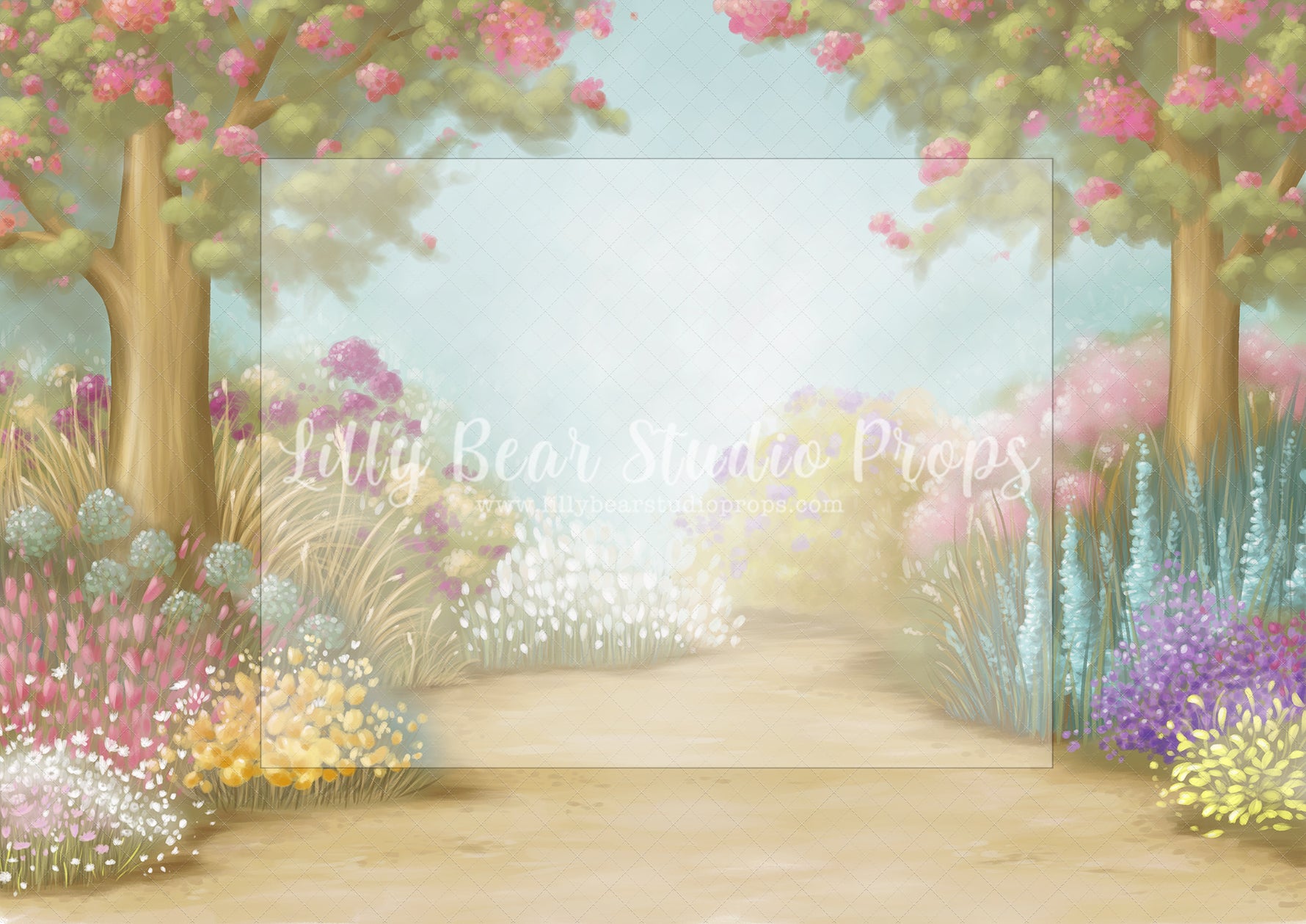 Spring in Your Step - Lilly Bear Studio Props, blooming flowers, cherry blossoms, colourful flowers, easter flowers, Fabric, field of flowers, fine art, fine art garden, floral garden, flower, flower garden, flower spring, flowers, garden, garden flowers, painted garden, pastel, pastel pink, pink floral, pink flower, pink flowers, spring flowers, Wrinkle Free Fabric