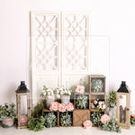 Springtime Boho Floral Lanterns - Lilly Bear Studio Props, boho spring, FABRICS, flower barn doors, flower garden, flower ladder, flower stand, fresh flowers, garden, spanish moss, spring, spring garden, spring mini, spring time, springtime, sprintime, tulips, watering can