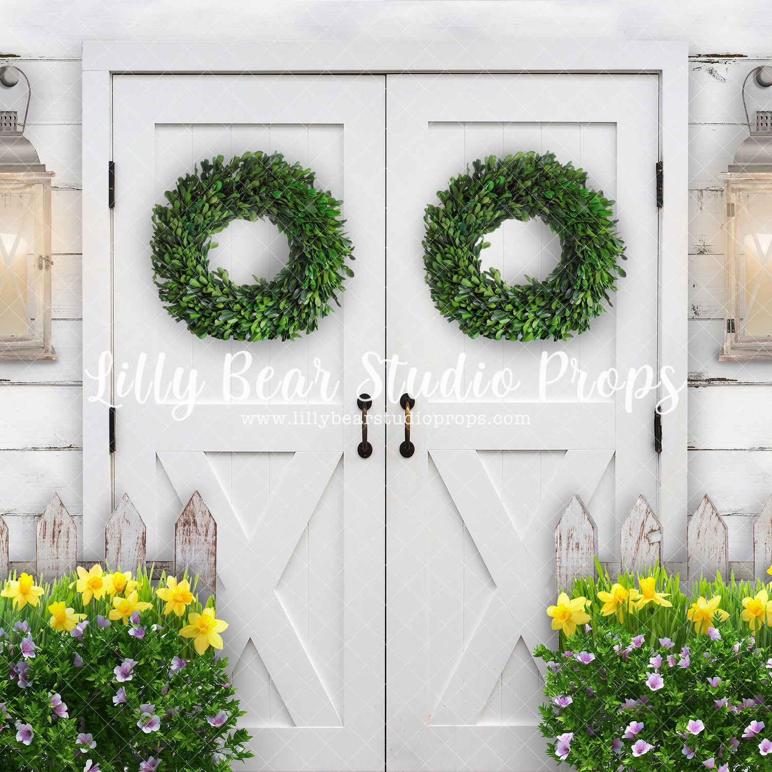 Springtime Garden Lantern Doors