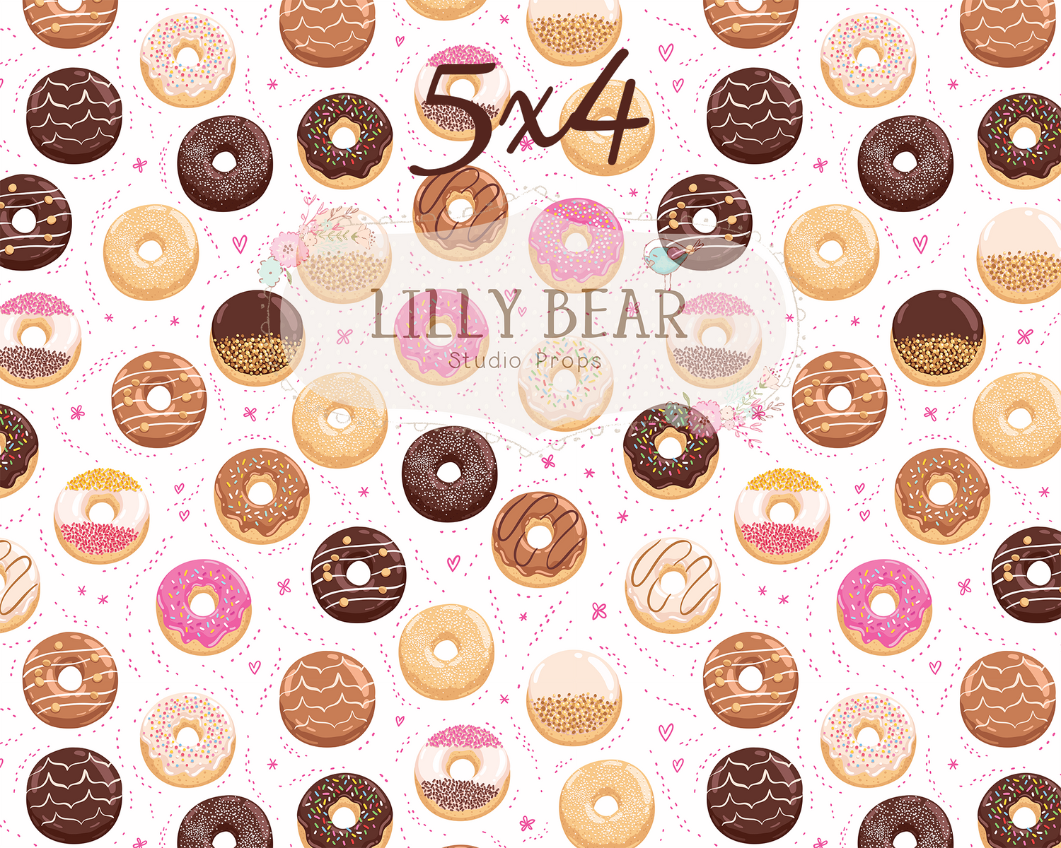 Sprinkles and Donuts by Lilly Bear Studio Props sold by Lilly Bear Studio Props, chocolate donuts - donut pattern - don