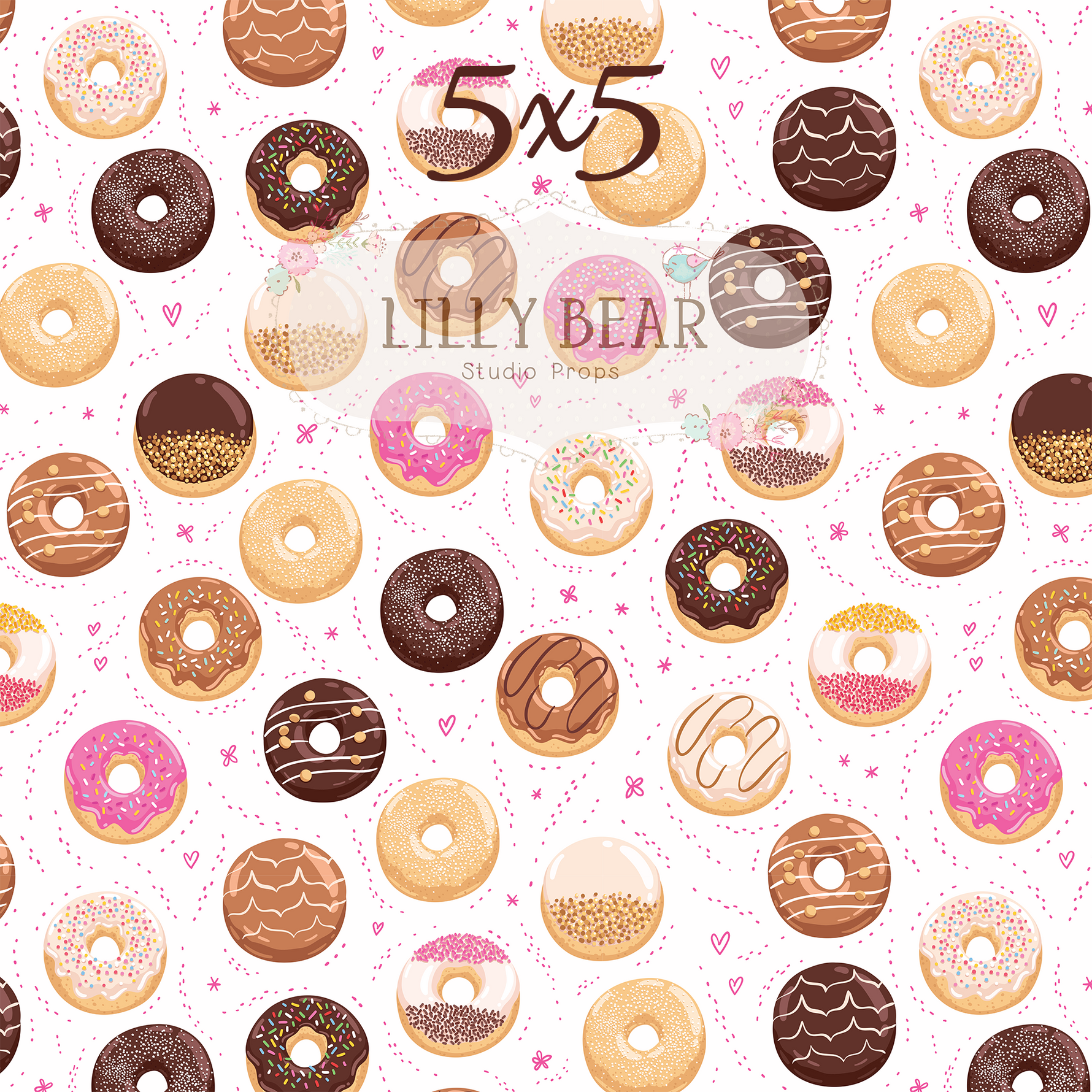 Sprinkles and Donuts by Lilly Bear Studio Props sold by Lilly Bear Studio Props, chocolate donuts - donut pattern - don