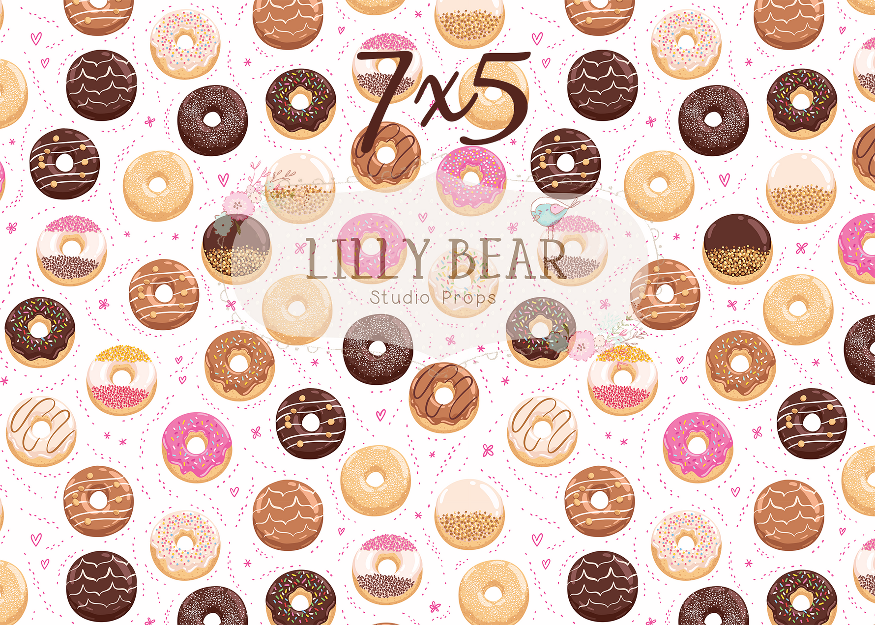 Sprinkles and Donuts by Lilly Bear Studio Props sold by Lilly Bear Studio Props, chocolate donuts - donut pattern - don