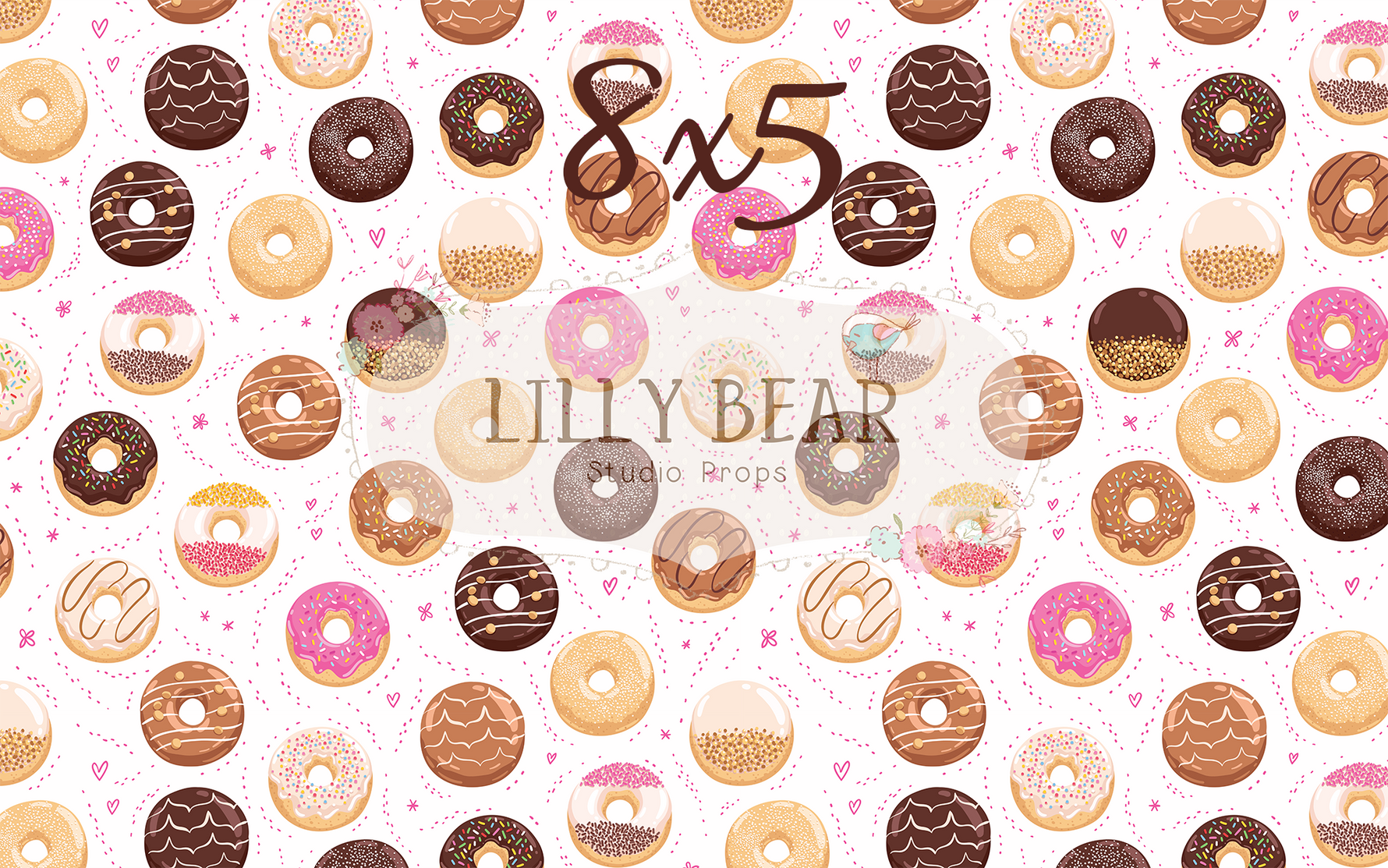 Sprinkles and Donuts by Lilly Bear Studio Props sold by Lilly Bear Studio Props, chocolate donuts - donut pattern - don