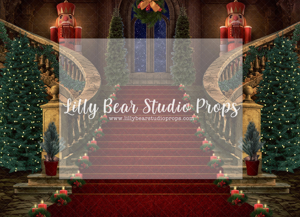 Staircase to Christmas - Lilly Bear Studio Props, christmas, Cozy, Decorated, Festive, Giving, Holiday, Holy, Hopeful, Joyful, Merry, Peaceful, Peacful, Red & Green, Seasonal, Winter, Xmas, Yuletide