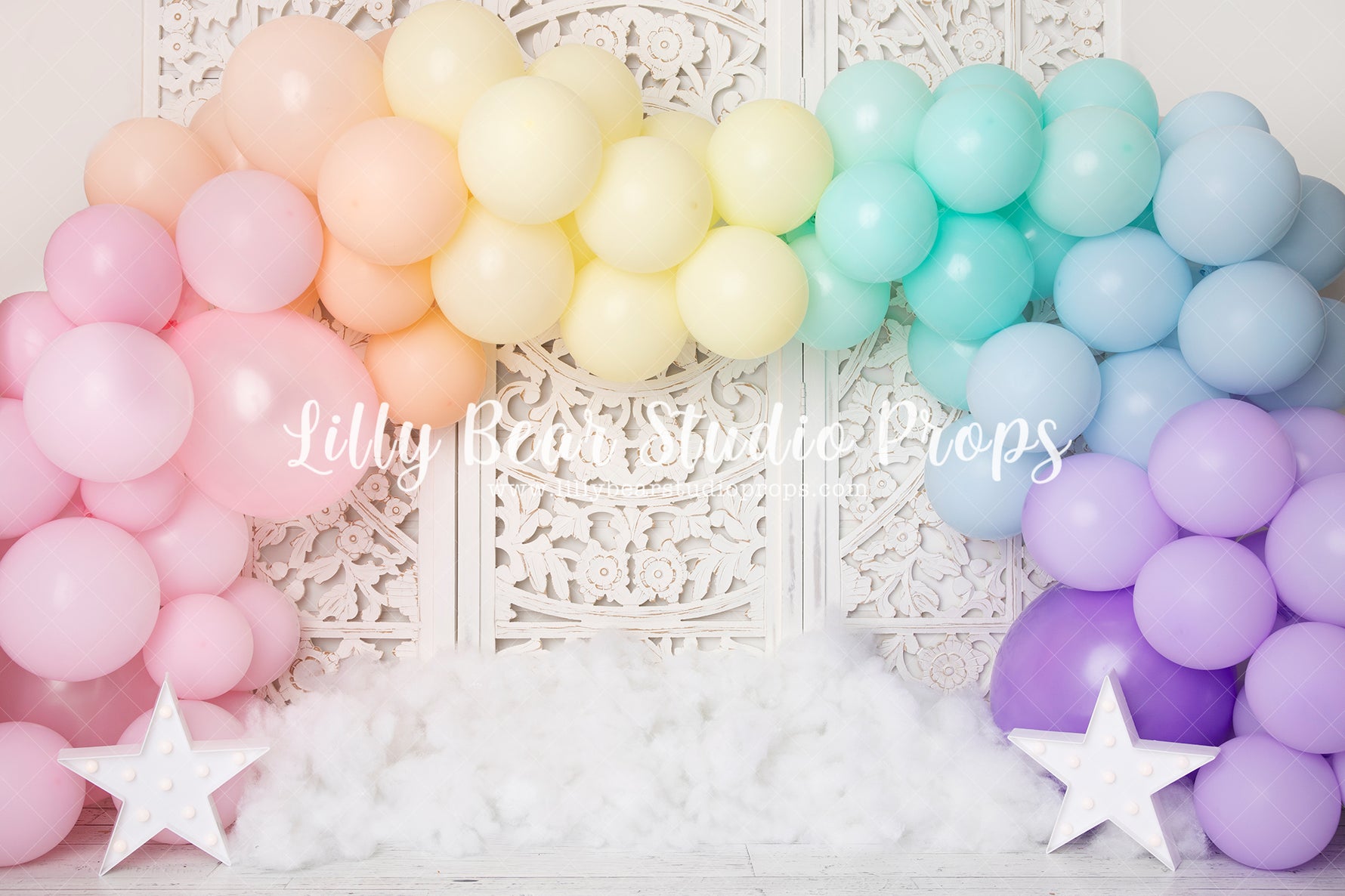 Star Crossed Rainbow by Meagan Paige Photography sold by Lilly Bear Studio Props, balloon arch - balloon garland - ball