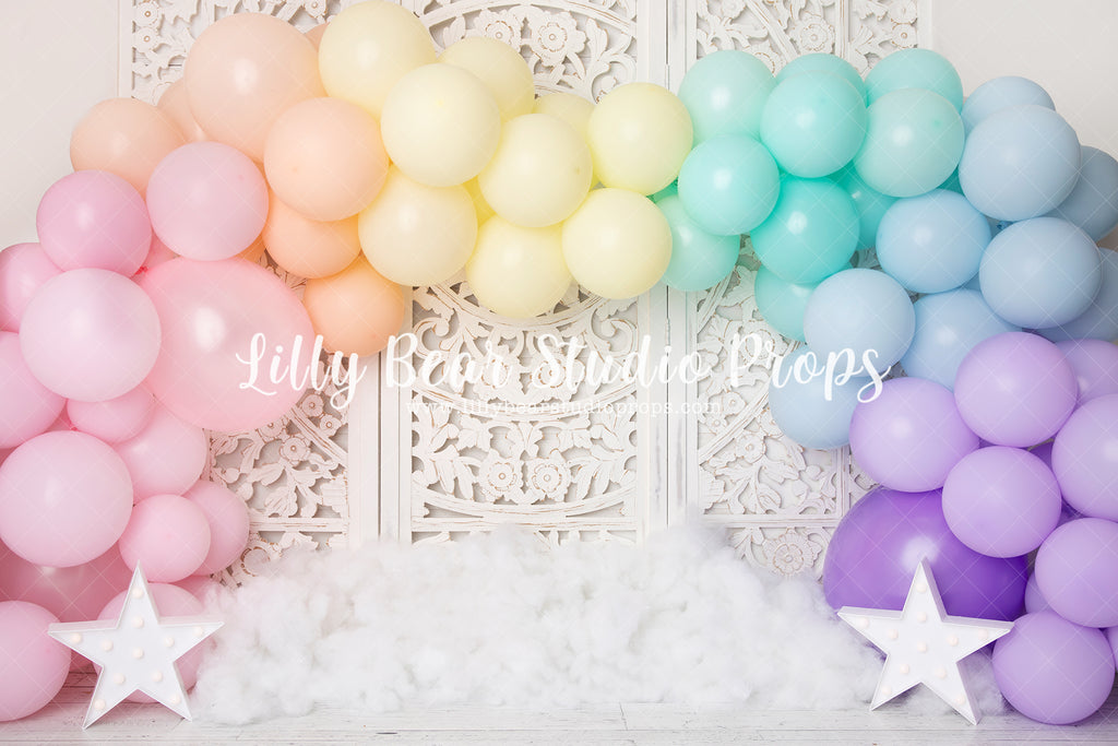 Star Crossed Rainbow by Meagan Paige Photography sold by Lilly Bear Studio Props, balloon arch - balloon garland - ball