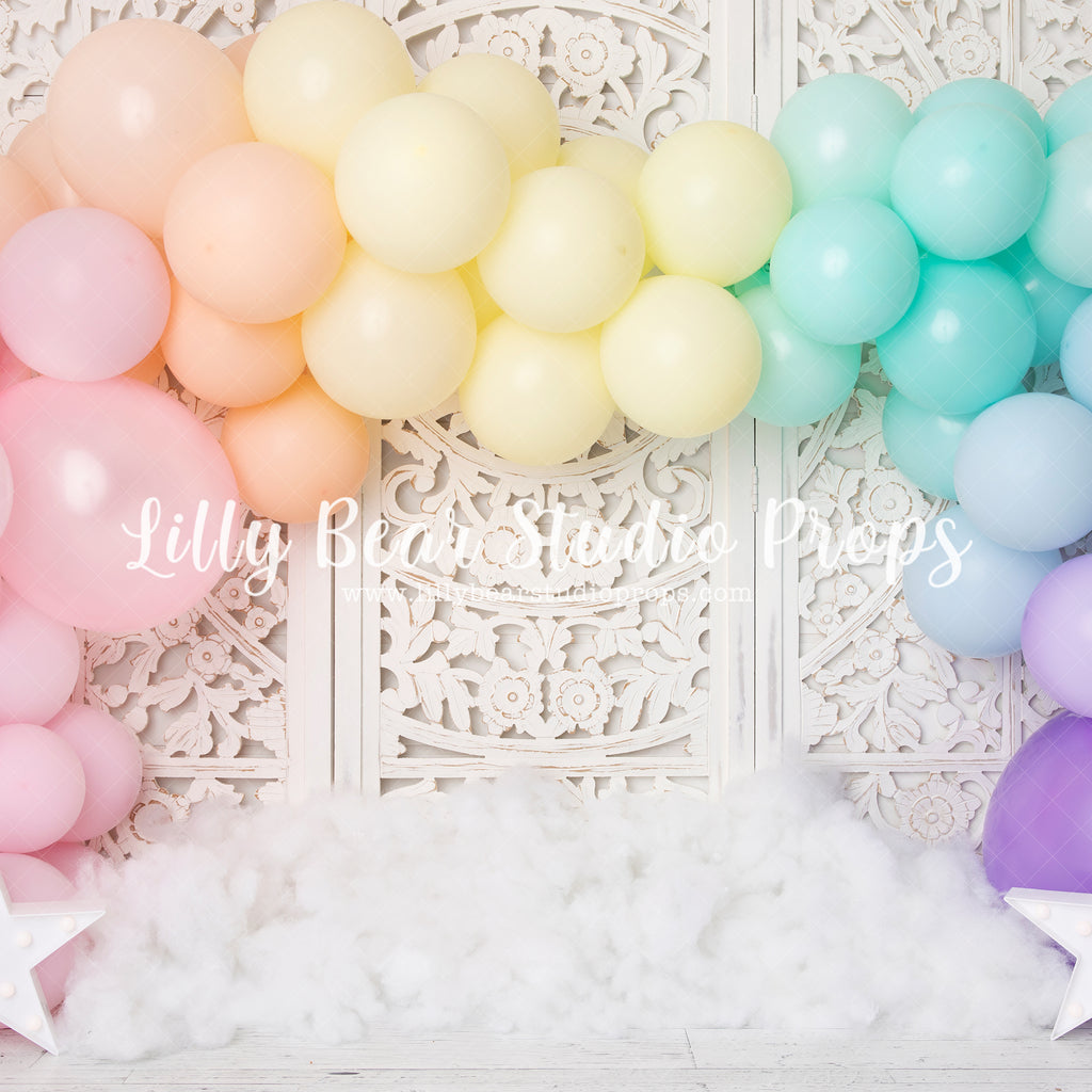 Star Crossed Rainbow by Meagan Paige Photography sold by Lilly Bear Studio Props, balloon arch - balloon garland - ball