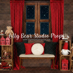 Starlight Christmas Window - Lilly Bear Studio Props, arctic pines, christmas, christmas lodge, christmas pillows, christmas village, christmas window, evergreen trees, evergreens, gnome, gnomes, holiday, holiday christmas, pillows, pine trees, santa's workshop, silver winter, snow, snowflakes, snowy forest, snowy pine, snowy pine trees, snowy trees, star window, teddy bear, toy shop, village, white christmas, white holiday, white winter, winter, winter christmas, winter diamond