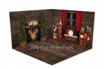 Starlight Cozy Christmas Room - Lilly Bear Studio Props, black fireplace, bohemian christmas, bohemian fireplace, bohemian mantel, boho, boho christmas, boho holiday, boho mantel, christmas, christmas mantel, christmas village, evergreen trees, evergreens, Fabric, fireplace, holiday, holiday christmas, mantel, Pampas, pine trees, white christmas, white holiday, Wrinkle Free Fabric