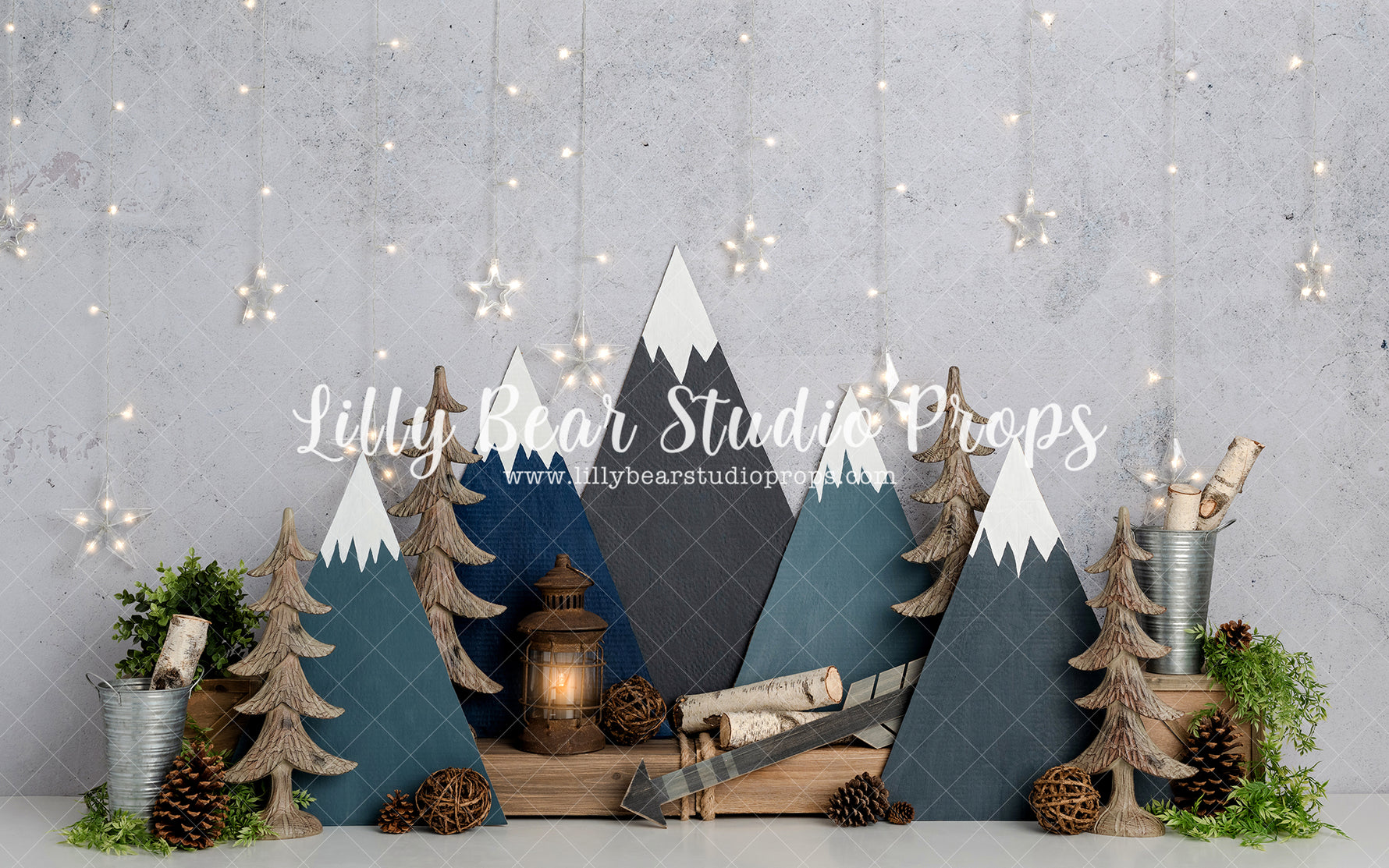 Starry Mountain Tops - Lilly Bear Studio Props, animal, animals, baby animal, baby deer, bear, birthday, bunny, cake smash, deer, deer one, deers, easter, FABRICS, floral, flower deer, forest, forest animals, forest friends, fox, foxing around, foxy, girl, green forest, moss, mushrooms, owl, pine cone, pinecone, racoon, spring, wood log, wood logs, woodland, woodland forest, woodland friends