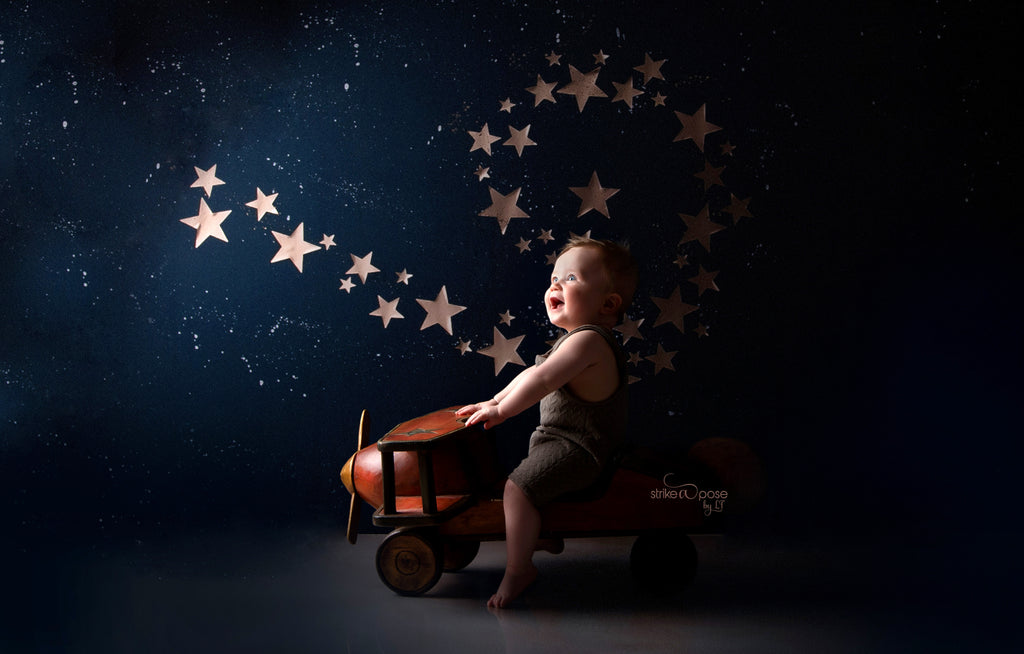 Stars Above by Karissa Knowles Photography sold by Lilly Bear Studio Props, all star - all stars - blue stars - galaxy
