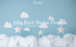 Stars In The Clouds by EllaBean sold by Lilly Bear Studio Props, blue sky - clouds - FABRICS - stars