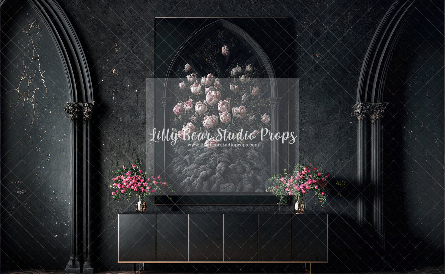 Stone Black Floral Room