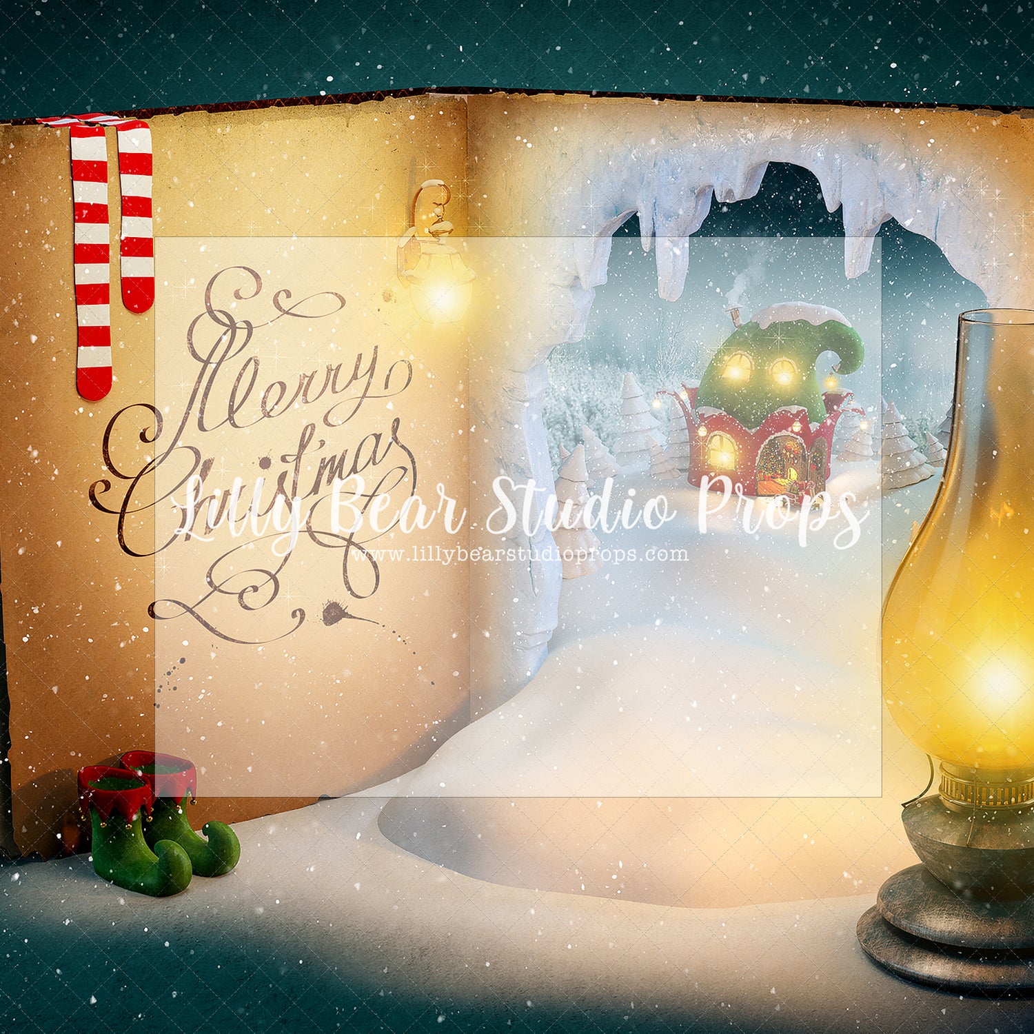 Storybook Holiday - Lilly Bear Studio Props, christmas, Cozy, Decorated, Festive, Giving, Holiday, Holy, Hopeful, Joyful, Merry, Peaceful, Peacful, Red & Green, Seasonal, Winter, Xmas, Yuletide