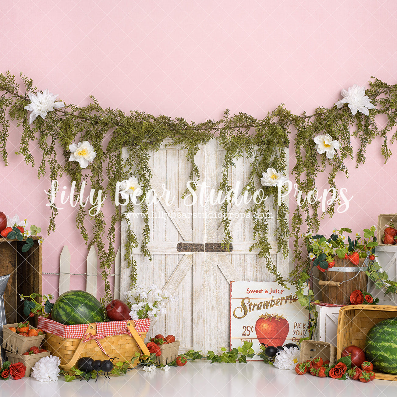 Strawberry Picnic by Sweet Memories Photos By Carolyn sold by Lilly Bear Studio Props, ant - apples - arrows - berries