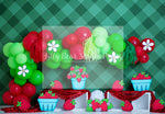 Strawberry of Eye - Lilly Bear Studio Props, berry pink, colourful raindrops, Fabric, picnic, pink and blue, pink balloon, pink balloon garland, pink burst, pink curtain, rainbow garland, rainbows, straberry, strawberries, Wrinkle Free Fabric