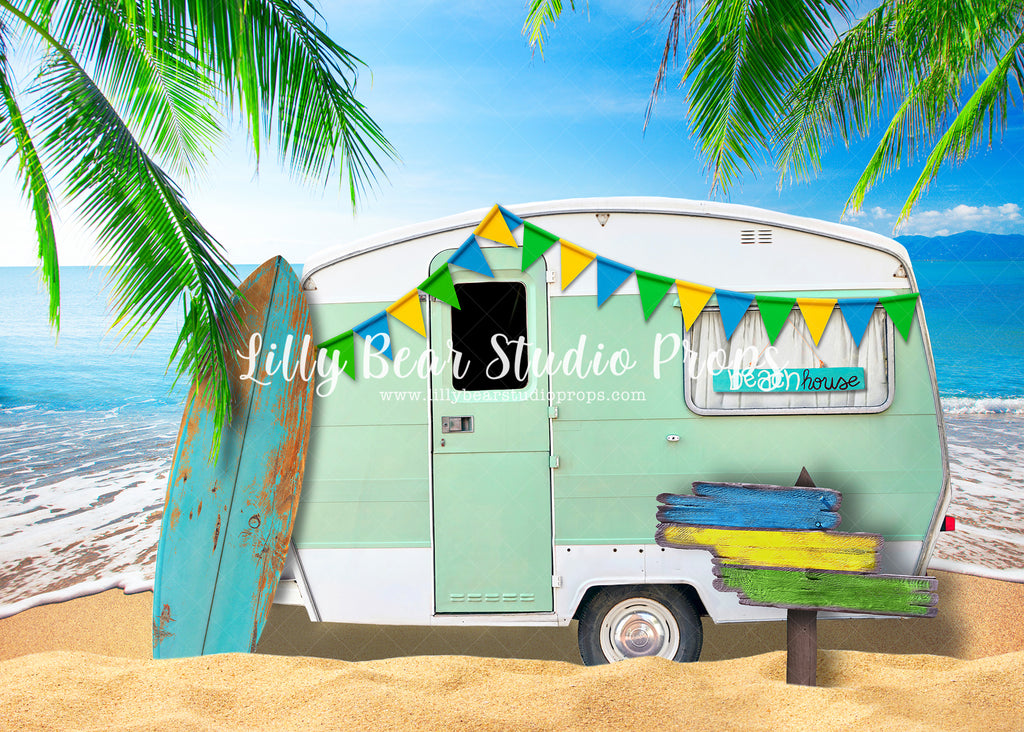 Summer Vibes by Jessica Ruth Photography sold by Lilly Bear Studio Props, beach - beach camper - beach sand - beach she